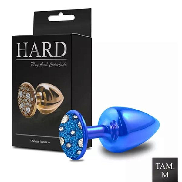 PLUG ANAL CRAVEJADO EM STRASS HARD (HA135) AZUL M