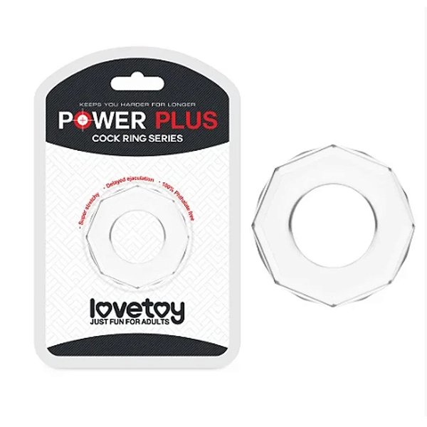 Anel Peniano Sem Vibro Diamond Power Plus Cockring Transparente – LOVETOY - AN105