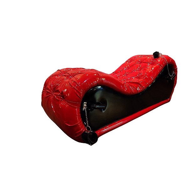 Puff Capitonê com Algemas para Mãos e Pés  - Móvel Erótico Sado BDSM
