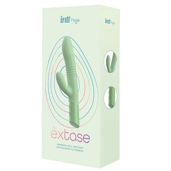 Vibrador Vai e Vem Macio e Potente com Estímulo de Clitóris  -  EXTASE VERDE - IM0443