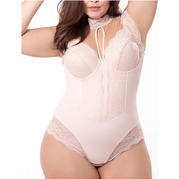 BODY EM MICROFIBRA C/ RENDA 706601 LIEBE