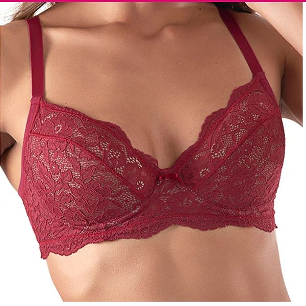 SUTIÃ SEM BOJO EM RENDA SWEET 503304 LIEBE VERMELHO 46 -
