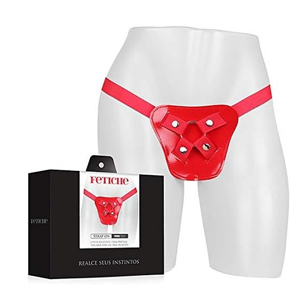 CINTA PENIANA STRAP ON VINIL PLUS VERMELHO U -