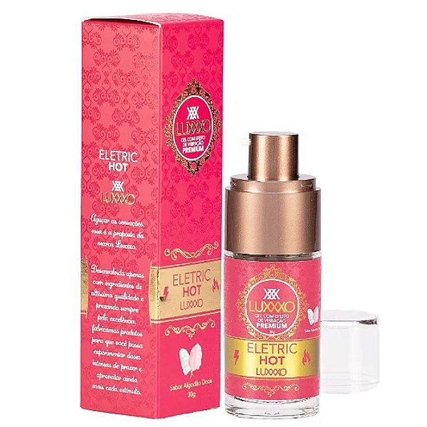 ELETRIC HOT Sabor Algodão Doce - Lubrificante Com Efeito Eletrizante - Vibração Estimulante - LUXXXO - Frasco 30ml