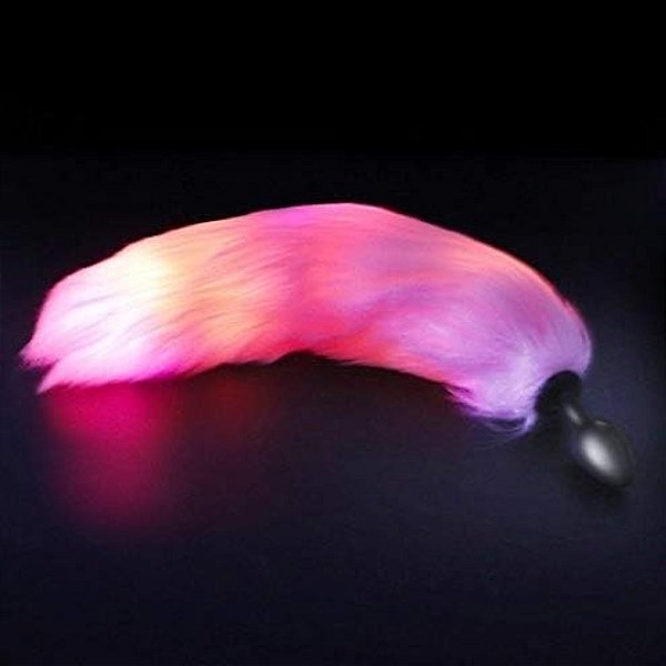 Plug Anal de Luxo Em Silicone Com Cauda Luminosa - PL082