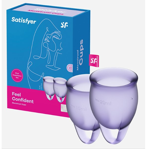 Coletor Menstrual Reutilizável Copo Satisfyer Feel Good com 2 unidades SILICONE GRAU MÉDICO - SATISFYER