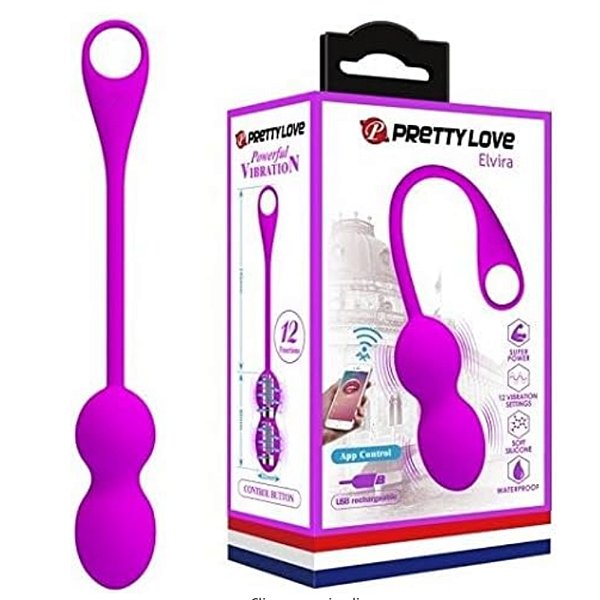 Bola Vibrador Kegel 12 Vibrações Controladas Via App de Smartphone - ELVIRA - OV023 / 6204
