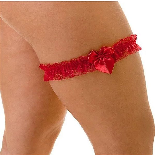 TIARA DE PERNA COM LAÇO VERMELHO