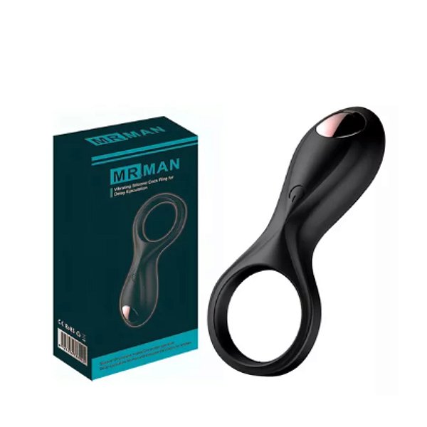 ANEL PENIANO COM VIBRO MR.MAN MNA1032 PRETO U
