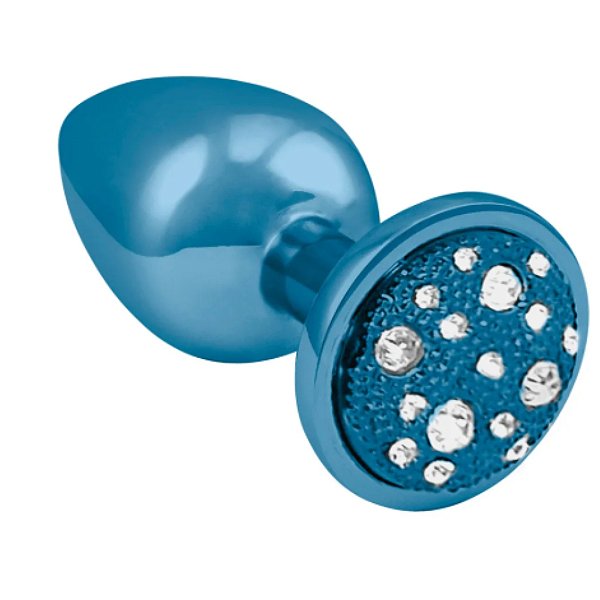 PLUG ANAL CRAVEJADO EM STRASS HARD (HA134) AZUL P