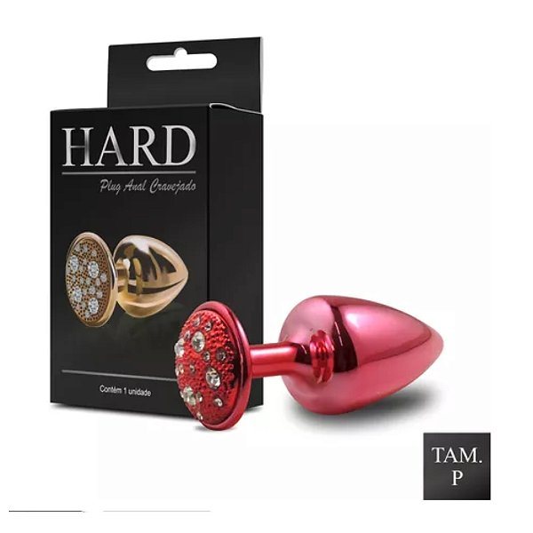 PLUG ANAL CRAVEJADO EM STRASS HARD (HA134) VERMELHO P