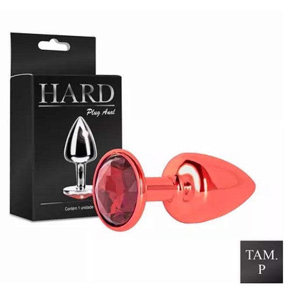 PLUG COM PEDRA HARD (HA118V) VERMELHO P -