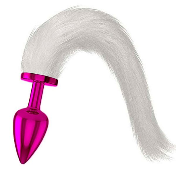 PLUG ANAL COM RABO HARD (HA116) ROSA/BRANCO U