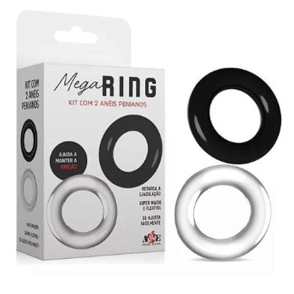 ANEL PENIANO KIT COM 2 ANÉIS REDONDO MEGA RING