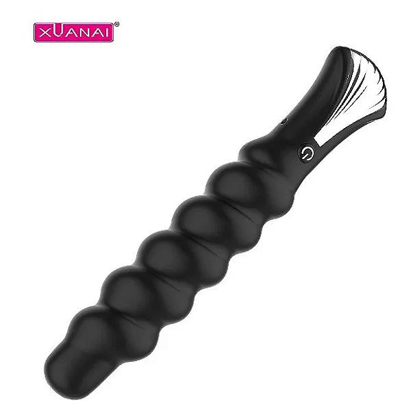 Vibrador Penetrador Espiral em Silicone Médico Recarregável 12 Frequências - Anal e Vaginal - 8236NA-4