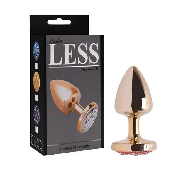 PLUG ANAL LESS CRAVEJADA HARD (HA144) DOURADO/VERMELHO M