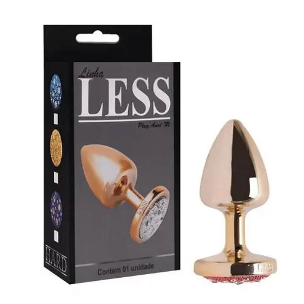 PLUG ANAL LESS CRAVEJADA HARD (HA143) DOURADO/VERMELHO P