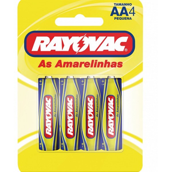 Pilha Amarela AA Rayovac com 4un. -