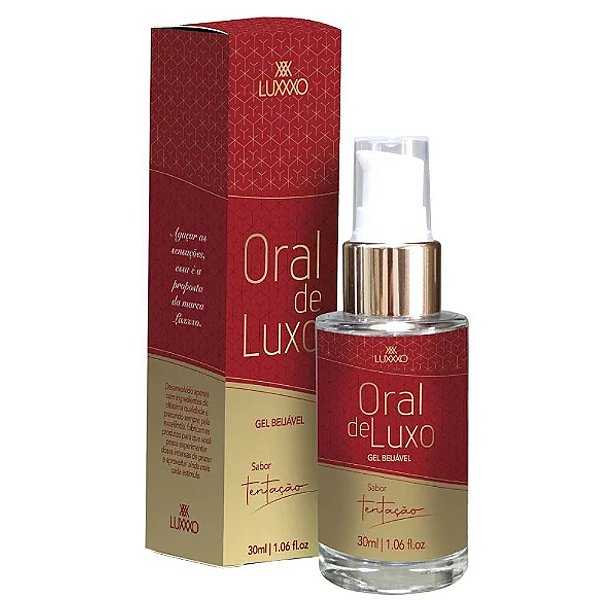 ORAL DE LUXO  - Gel Térmico Beijável Sabor Morango (Sabor Tentação) LUXXXO - 30g