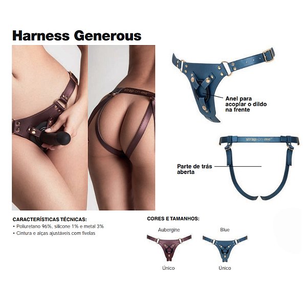 Cinta Harness Simili Genero US - One Size (Azul ou Bronze)