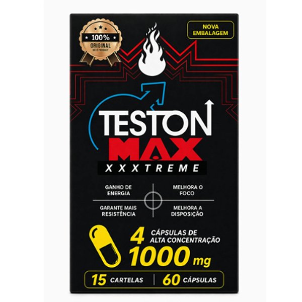 Estimulante Masculino Teston Max Xtreme Cartela com 4 Cápsulas