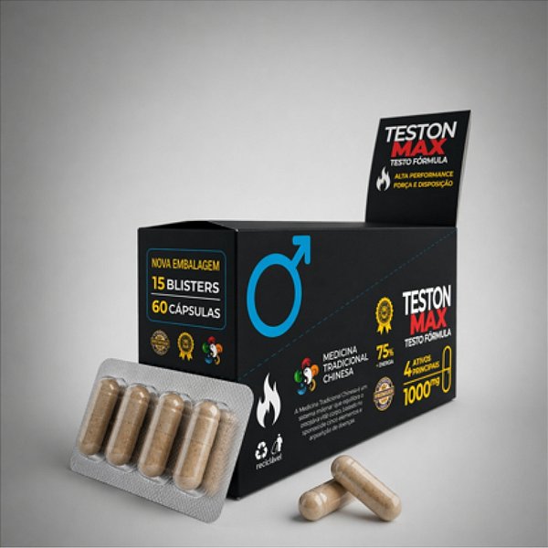 Estimulante Masculino Teston Max Xtreme caixa com 60 Cápsulas
