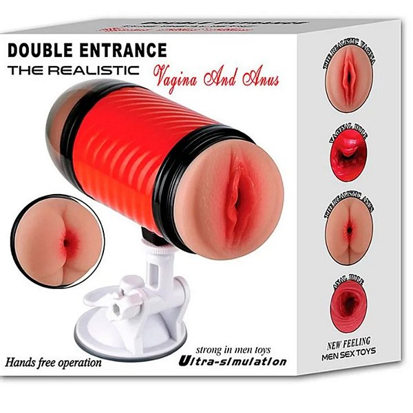 Masturbador Duplo VAGINA e ÂNUS com Ventosa - Super Forte II - 6508