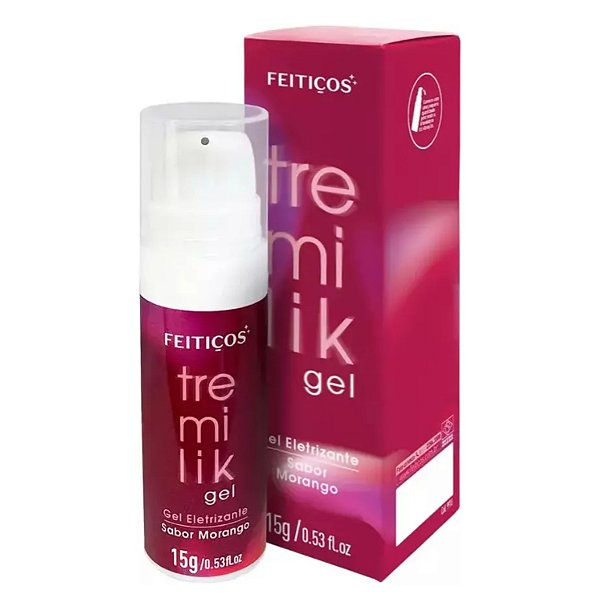 Gel Beijavel Tremilik - Vibra Pulsa Excita - Sabor Morango com Vibramax - 15g - Feitiços