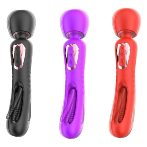 Vibrador Varinha Mágica Duplo Recarregável para Ponto G e estimulação de Clitóris - Dennis - AV042