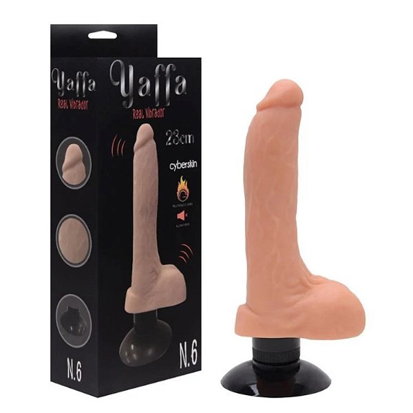 Pênis em Cyber Skin com Escroto e Ventosa YAFFA - YSZE582