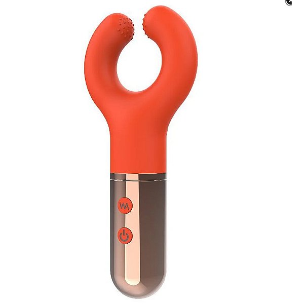 Vibrador de Clitóris e Multiuso com 9 Funções - DONUTS - Laranja - S-Hande - 7011
