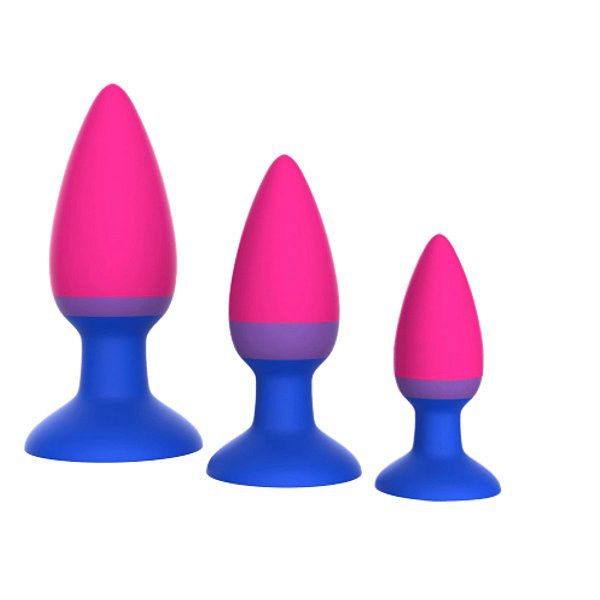 Kit Plug Anal em Silicone Com Ventosa - PL095
