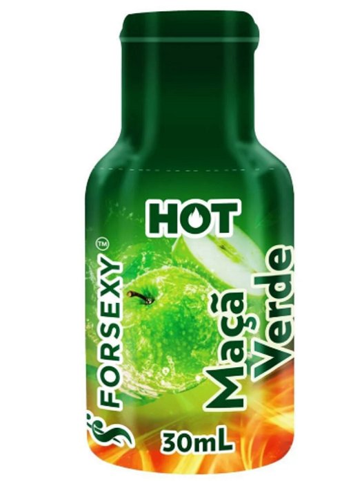 Gel Lubrificante Oral Beijável HOT Sabor MAÇÂ VERDE - 30ML - FOR SEXY