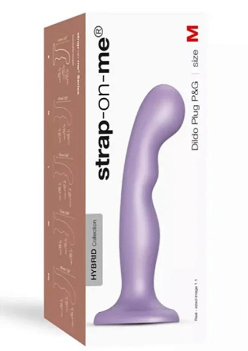 Dildo Plug P&G Strap On Me - Ponto G e Próstata - Lilas Metalic - L
