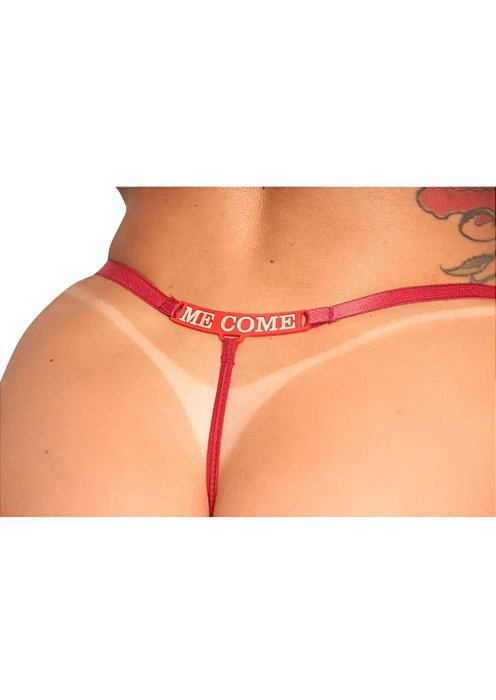 Calcinha ME COME - Sensual com Escrita Brilha no Escuro - VERMELHA