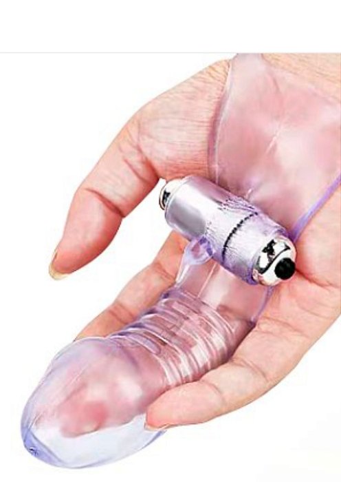 Capa Para Dedos Com Estimulador Clitoriano e Cápsula Vibratória -