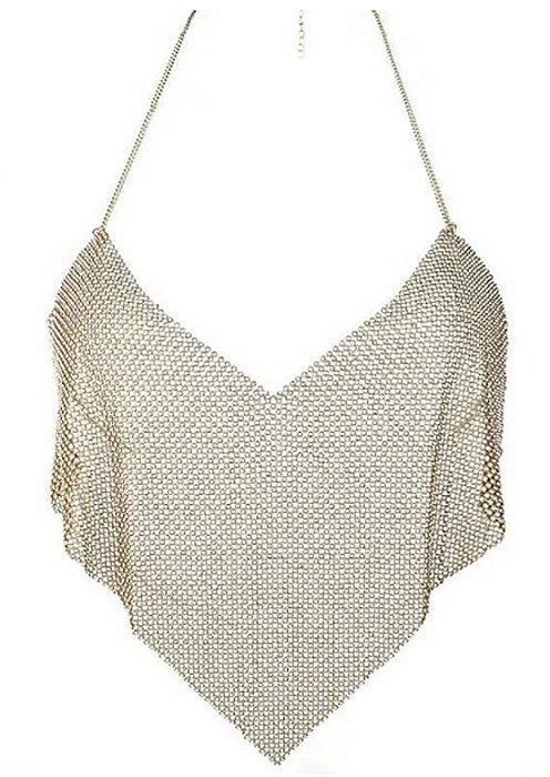Top Cropped Super LUXO todo no strass - Dourado