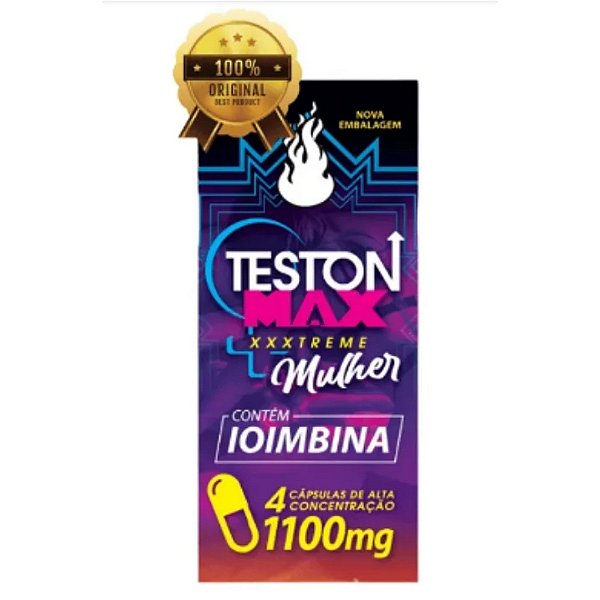 Estimulante Feminino Teston Max Xtreme Mulher (Cartela) com 4 Cápsulas