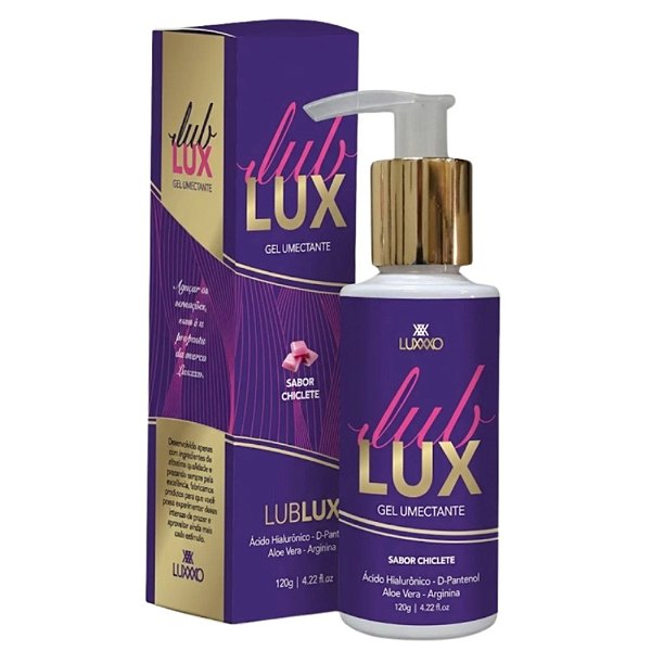 LUB LUX (Chiclete) - Contendo Ácido Hialurônico - D-Pantenol - Aloe Vera - Arginina - LUXXXO -120g