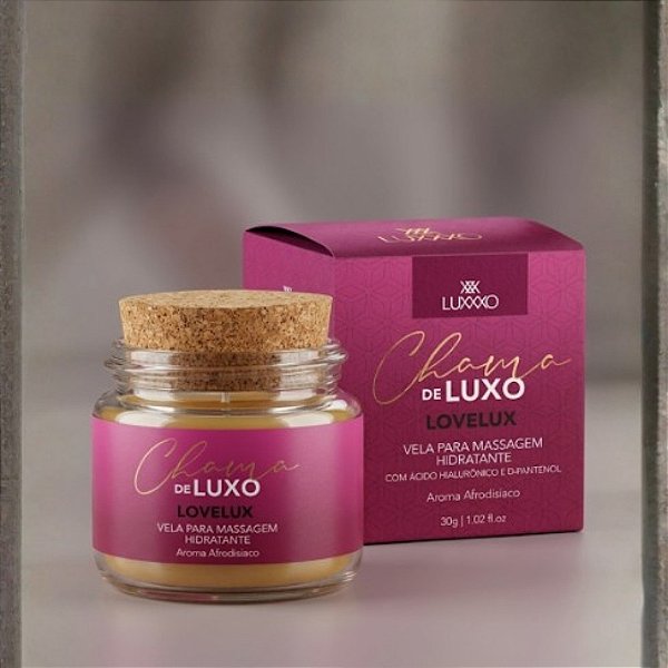 Chama de Luxo Love Lux - LUXXXO - Vela Para Massagem Aromática Com Ácido Hialurônico e D-Pantenol
