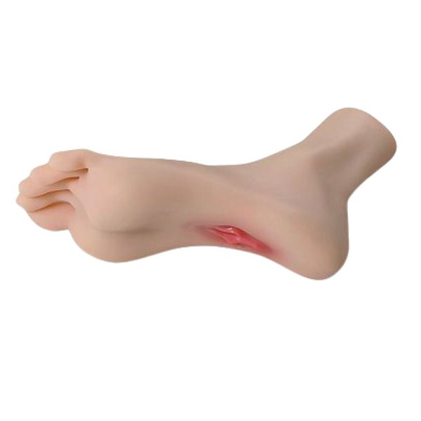Masturbador Fetiche Masculino Cyberskin em Forma de Pé com Vagina