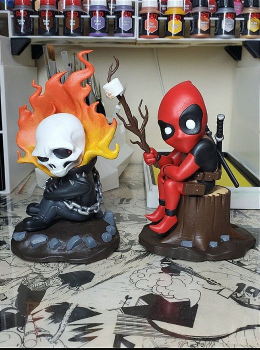 ESTATUETAS CENA COMICA: DEADPOOL & GHOSTRIDER