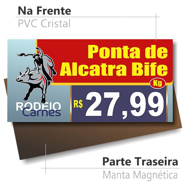 Placa de Preço Magnética 17x8,5cm - Layout Personalizado