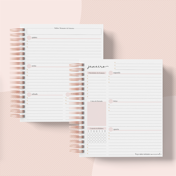 Planner permanente - Coleção Momentos - UNIVERSITÁRIO - horizontal - com pauta