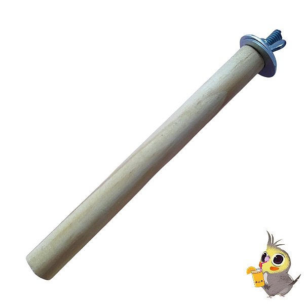 Poleiro de madeira com suporte para pássaros - calopsitas, argaponis, periquitos