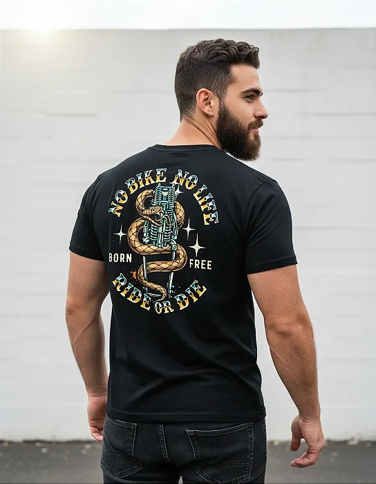 Camiseta Moto No Bike No Live Motor MC Mamba Motors