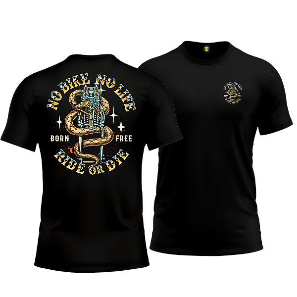 Camiseta Moto No Bike No Live Motor MC Mamba Motors