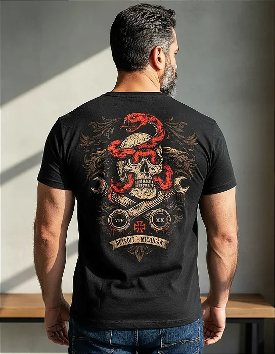 Camiseta Moto Road Warriors Detroit Motor MC Mamba Motors