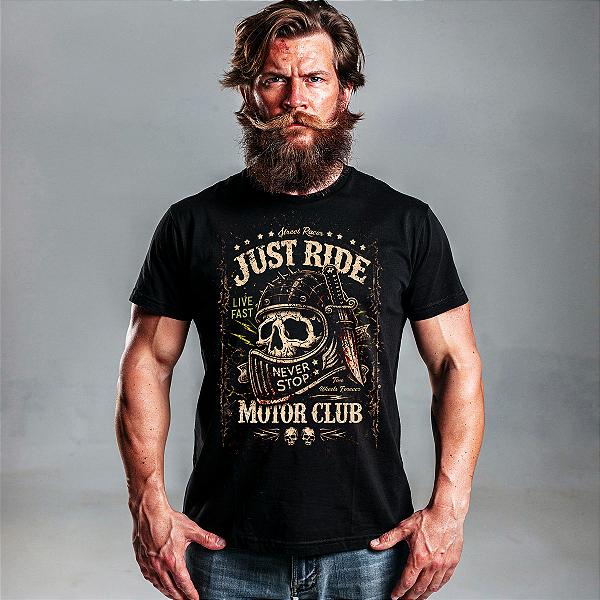 Camiseta Moto Just Ride Motor MC Mamba Motors