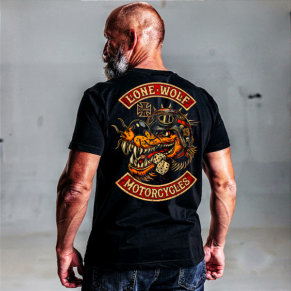 CAMISETA MOTOR LONE WOLF MOTORCYCLES MAMBA